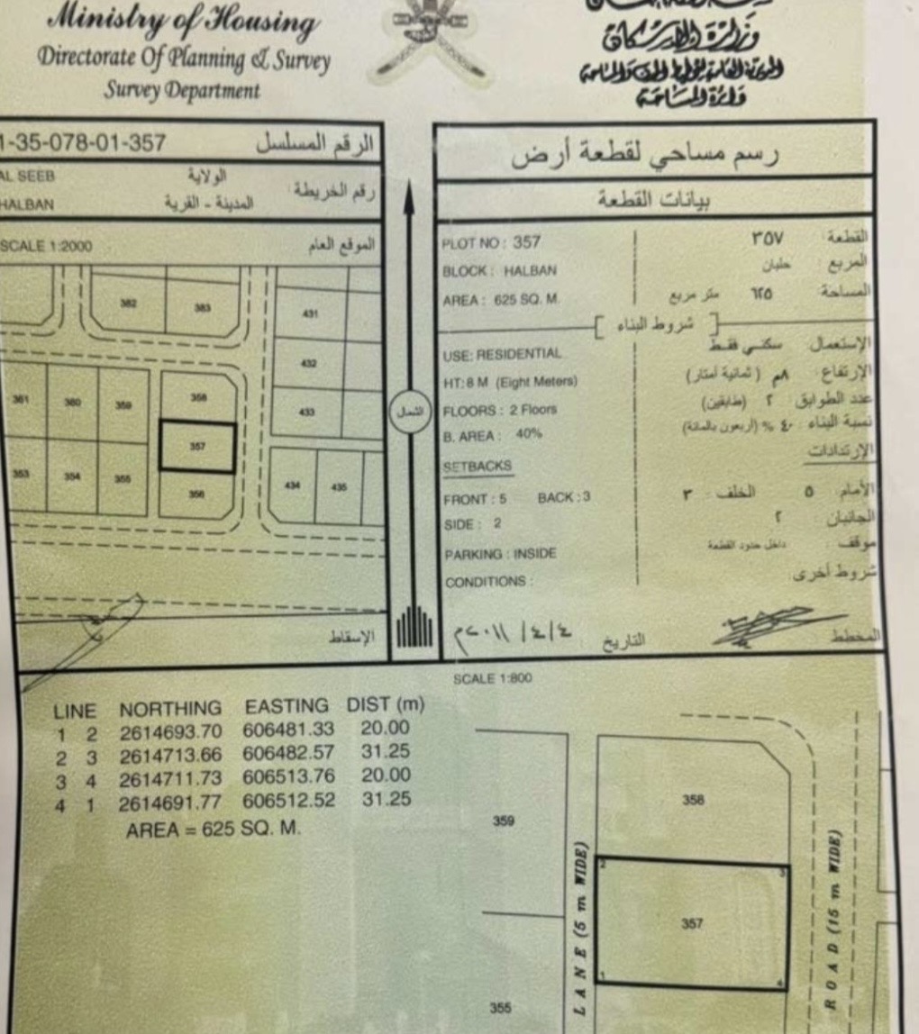 سكني للبيع في جنوب الباطنة بركاء الشخاخيط 3
